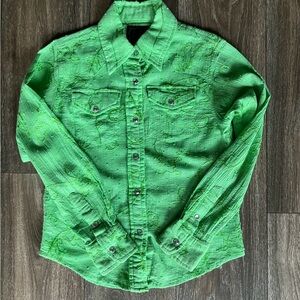 VTG Girls Western Lime Green Cowgirl Hardware Girl Size Small